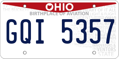 OH license plate GQI5357