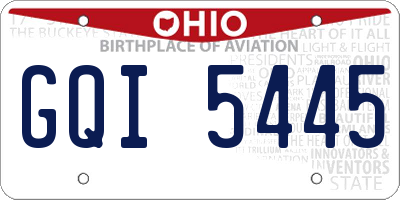 OH license plate GQI5445