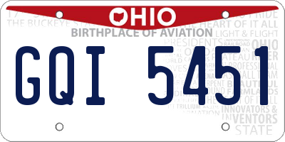OH license plate GQI5451