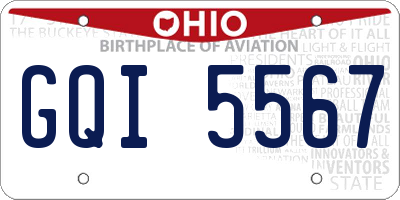 OH license plate GQI5567