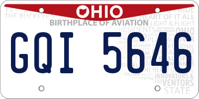 OH license plate GQI5646