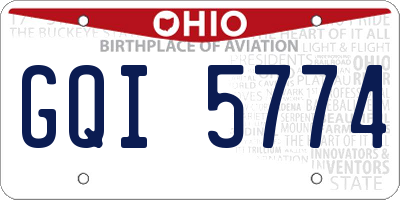 OH license plate GQI5774