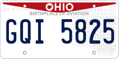 OH license plate GQI5825