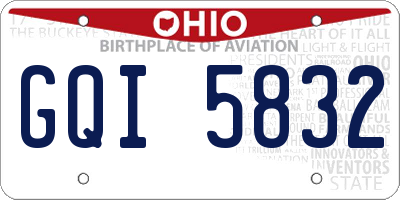 OH license plate GQI5832