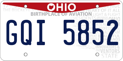 OH license plate GQI5852