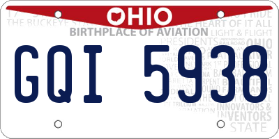 OH license plate GQI5938