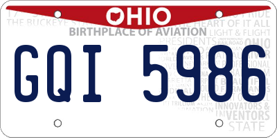 OH license plate GQI5986