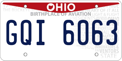 OH license plate GQI6063