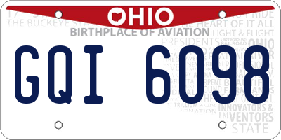 OH license plate GQI6098