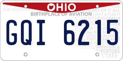 OH license plate GQI6215