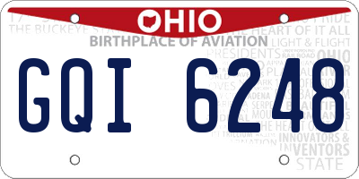OH license plate GQI6248