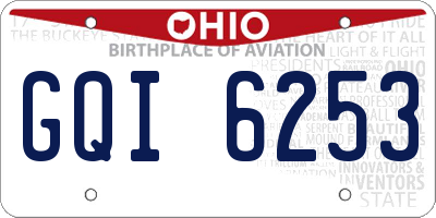OH license plate GQI6253