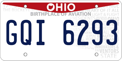 OH license plate GQI6293