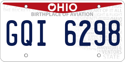 OH license plate GQI6298