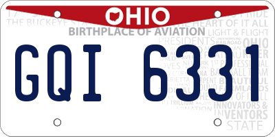 OH license plate GQI6331