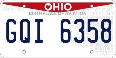 OH license plate GQI6358