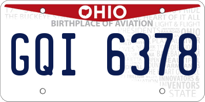OH license plate GQI6378