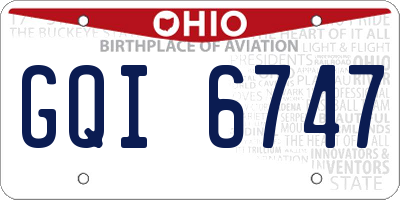 OH license plate GQI6747