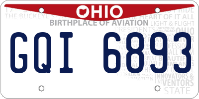OH license plate GQI6893