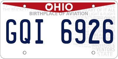 OH license plate GQI6926