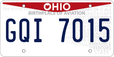 OH license plate GQI7015