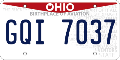 OH license plate GQI7037