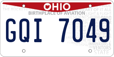 OH license plate GQI7049