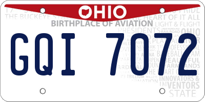OH license plate GQI7072