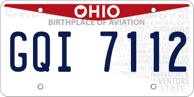 OH license plate GQI7112
