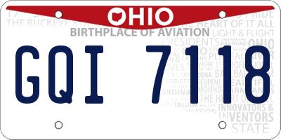 OH license plate GQI7118