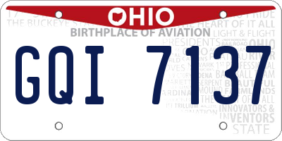 OH license plate GQI7137