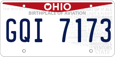 OH license plate GQI7173