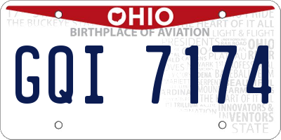 OH license plate GQI7174