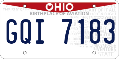 OH license plate GQI7183