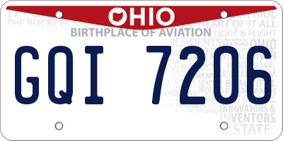 OH license plate GQI7206