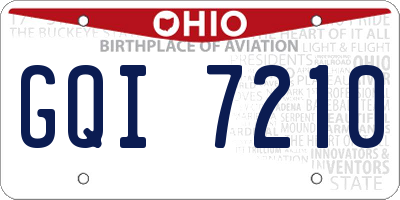 OH license plate GQI7210
