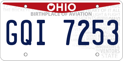 OH license plate GQI7253