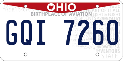 OH license plate GQI7260