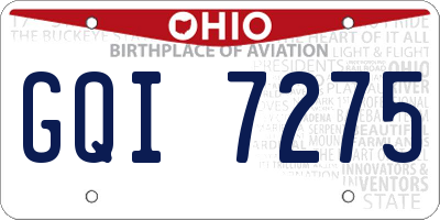 OH license plate GQI7275