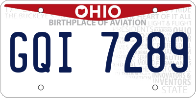 OH license plate GQI7289