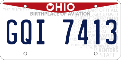 OH license plate GQI7413