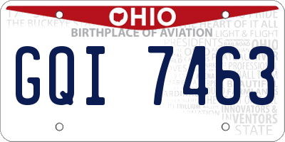 OH license plate GQI7463