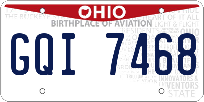 OH license plate GQI7468