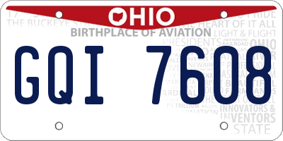 OH license plate GQI7608
