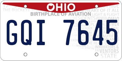OH license plate GQI7645