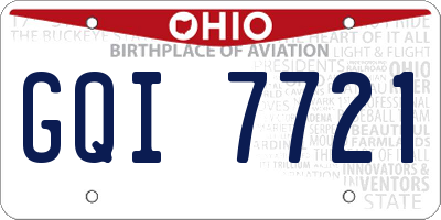 OH license plate GQI7721