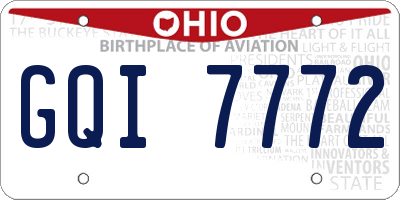 OH license plate GQI7772