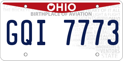 OH license plate GQI7773