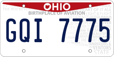 OH license plate GQI7775