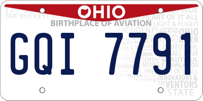 OH license plate GQI7791